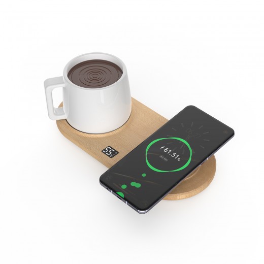 2-in-1 Wireless charging heating cup