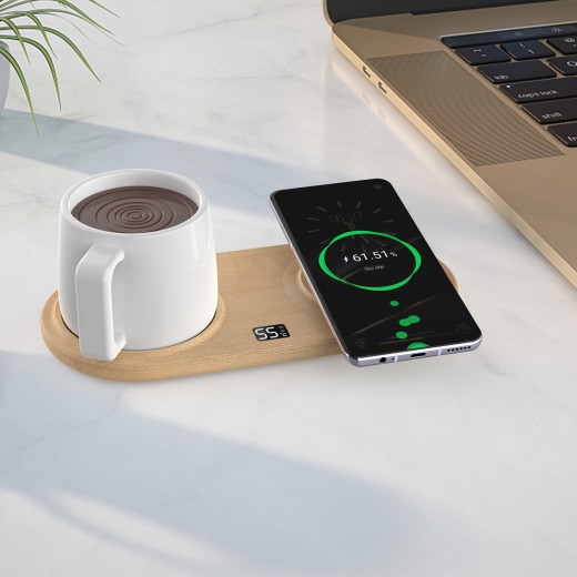2-in-1 Wireless charging heating cup